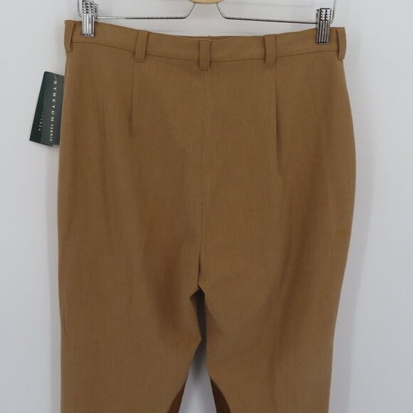 Lauren Ralph Lauren LRL Women 12 Tan Brown Stirrup Pants Leather Patches NEW Y2K - Picture 7 of 12